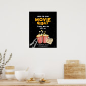 Affiche soirée cinéma, soirée d'anniversaire ciném (Cuisine)