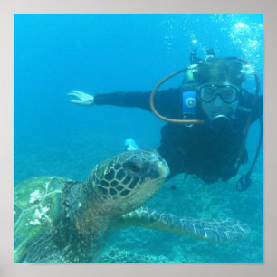 Affiche sous-marine de la vie de scaphandre