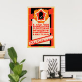 Affiche soviétique avec citation de Lénine Soutene (Bureau à domicile)