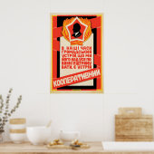 Affiche soviétique avec citation de Lénine Soutene (Cuisine)