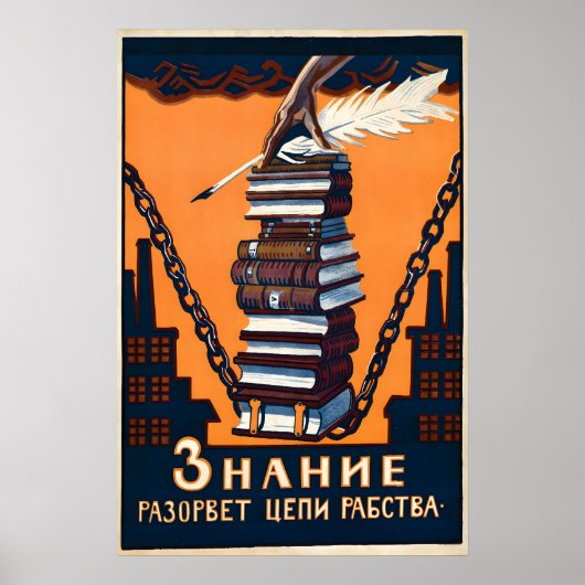 Affiche soviétique des années 1920 La connaissance (Devant)