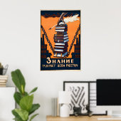 Affiche soviétique des années 1920 La connaissance (Bureau à domicile)