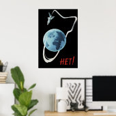 Affiche soviétique Non à la guerre dans l'espace (Bureau à domicile)