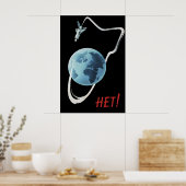 Affiche soviétique Non à la guerre dans l'espace (Cuisine)