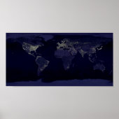 Affiche spatiale Earth Night Lights (Devant)