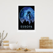 Affiche spatiale futuriste - Lune européenne de Ju (Cuisine)