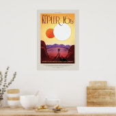 Affiche spatiale futuriste - Planet Kepler 16B (Cuisine)