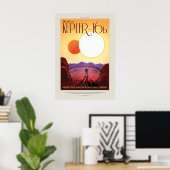 Affiche spatiale futuriste - Planet Kepler 16B (Bureau à domicile)