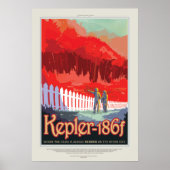 Affiche spatiale futuriste - Planet Kepler 186f (Devant)