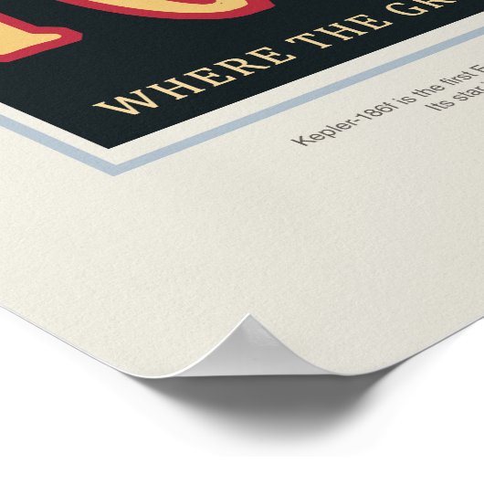 Affiche spatiale futuriste - Planet Kepler 186f (Coin)