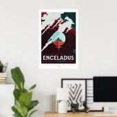 Affiche spatiale futuriste - Saturn’s Moon Encelad (Bureau à domicile)