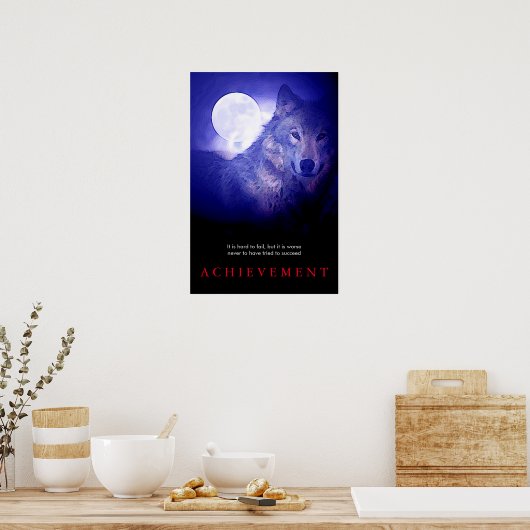 Affiche spéciale Motivation Wolf & Fullmoon (Cuisine)
