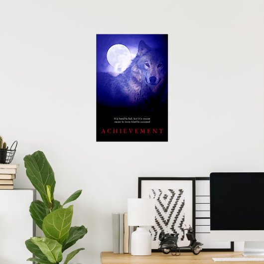 Affiche spéciale Motivation Wolf & Fullmoon (Bureau à domicile)
