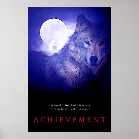Affiche spéciale Motivation Wolf & Fullmoon (Devant)