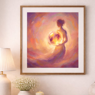 Affiche spirituelle et symbolique de l'énergie fém