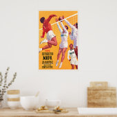 Affiche sportive soviétique Handball (Cuisine)