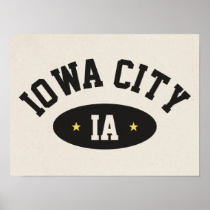 Affiche Sportive Vintage de l'Université de Iowa C