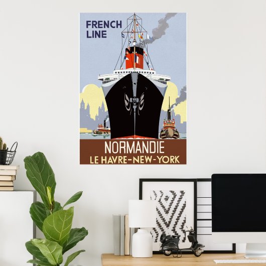 Affiche SS Normandie (Bureau à domicile)