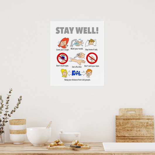 Affiche STAY WELL 20"x16" (Cuisine)