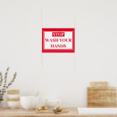 Affiche - STOP LAVEZ-VOS MAINS (Cuisine)