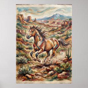 Affiche sud-ouest Cheval du désert