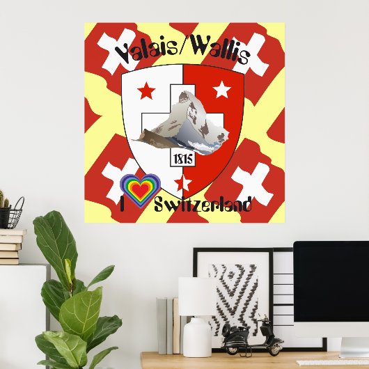 Affiche suisse du Valais (Bureau à domicile)