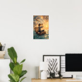 Affiche Sunlit Seeker sur la mer de rêve (Bureau à domicile)