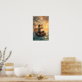 Affiche Sunlit Seeker sur la mer de rêve (Cuisine)