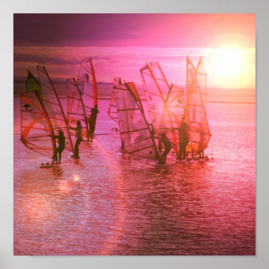 Affiche Sunset Windsurfing Imprimer (Devant)