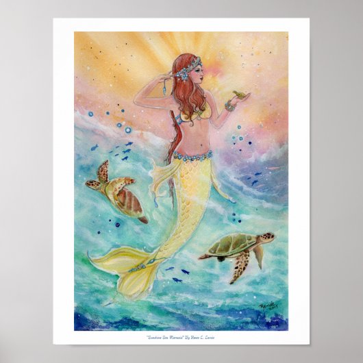 Affiche Sunshine Sea Mermaid par Renee Lavoie (Devant)