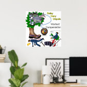 Affiche sur la rémunération des travailleurs améri (Bureau à domicile)