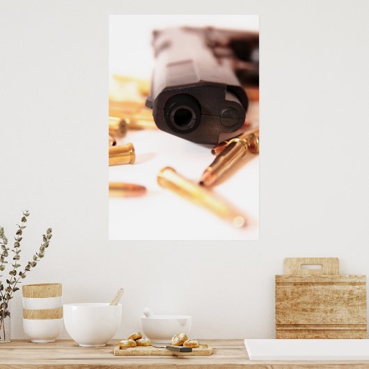 affiche sur le crime d'arme à feu (Cuisine)