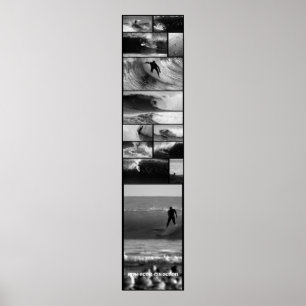 Affiche surfante de porte de grande vague