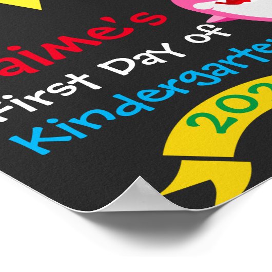 Affiche tableau noir Requin arc-en-ciel premier jo (Coin)