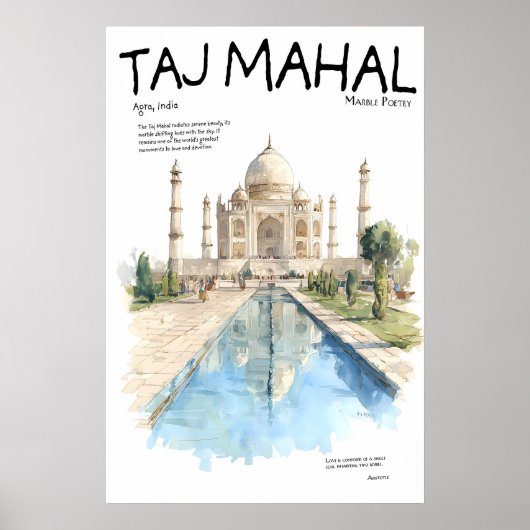 Affiche Taj Mahal Agra Inde Monument Marbre (Devant)