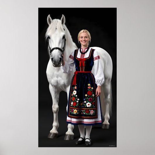 Affiche Tatra Folk Maiden et Cheval Blanc (Devant)