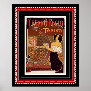 Affiche Teatro Regio Torino Art Deco Impression