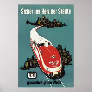 Affiche TEE des Chemins de Fer Allemands Train à G