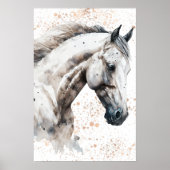 Affiche téléchargeable Cheval Blanc aquarelle (Devant)