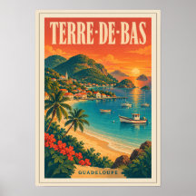 Affiche Terre-de-Bas Les Saintes Vintage | Poster