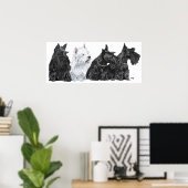 Affiche Terrier Écossais (Bureau à domicile)