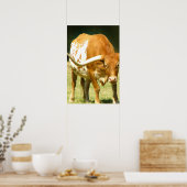 Affiche Texas Longhorn de près (Cuisine)