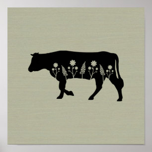 Affiche textuelle de la vache de ferme