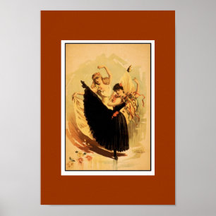 Affiche Théâtre Vintage Deux Danseurs