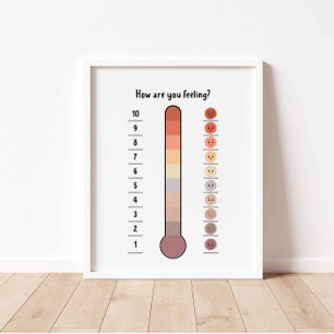Affiche thermomètre à sensations neutres