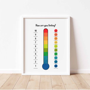 Affiche thermomètre colorée Sentiments