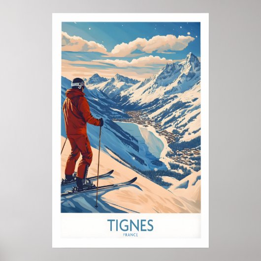 Affiche Tignes France Impression Ski 1 (Devant)