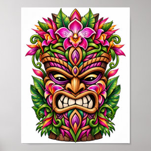 Affiche Tiki Bouclier Orchidée