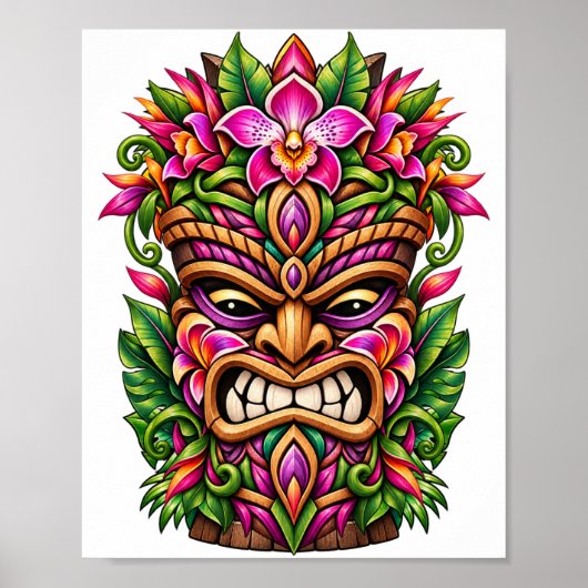 Affiche Tiki Bouclier Orchidée (Devant)