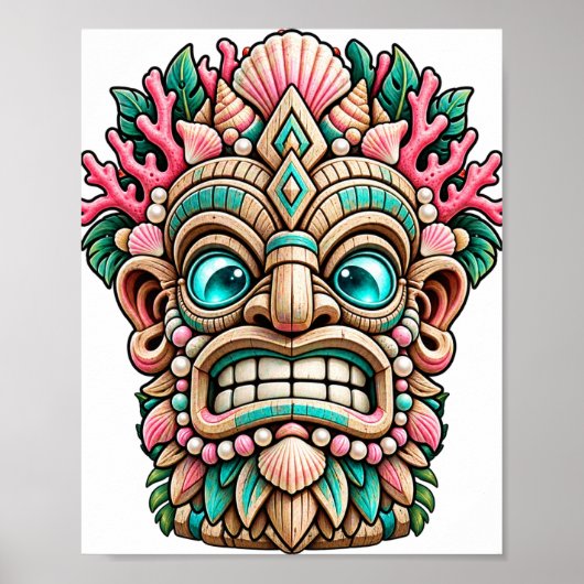 Affiche Tiki Corail Rose (Devant)